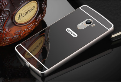 Други Бъмпъри за телефони Луксозен алуминиев бъмпър с твърд гръб огледален за Lenovo A7010 / Vibe X3 lite черен